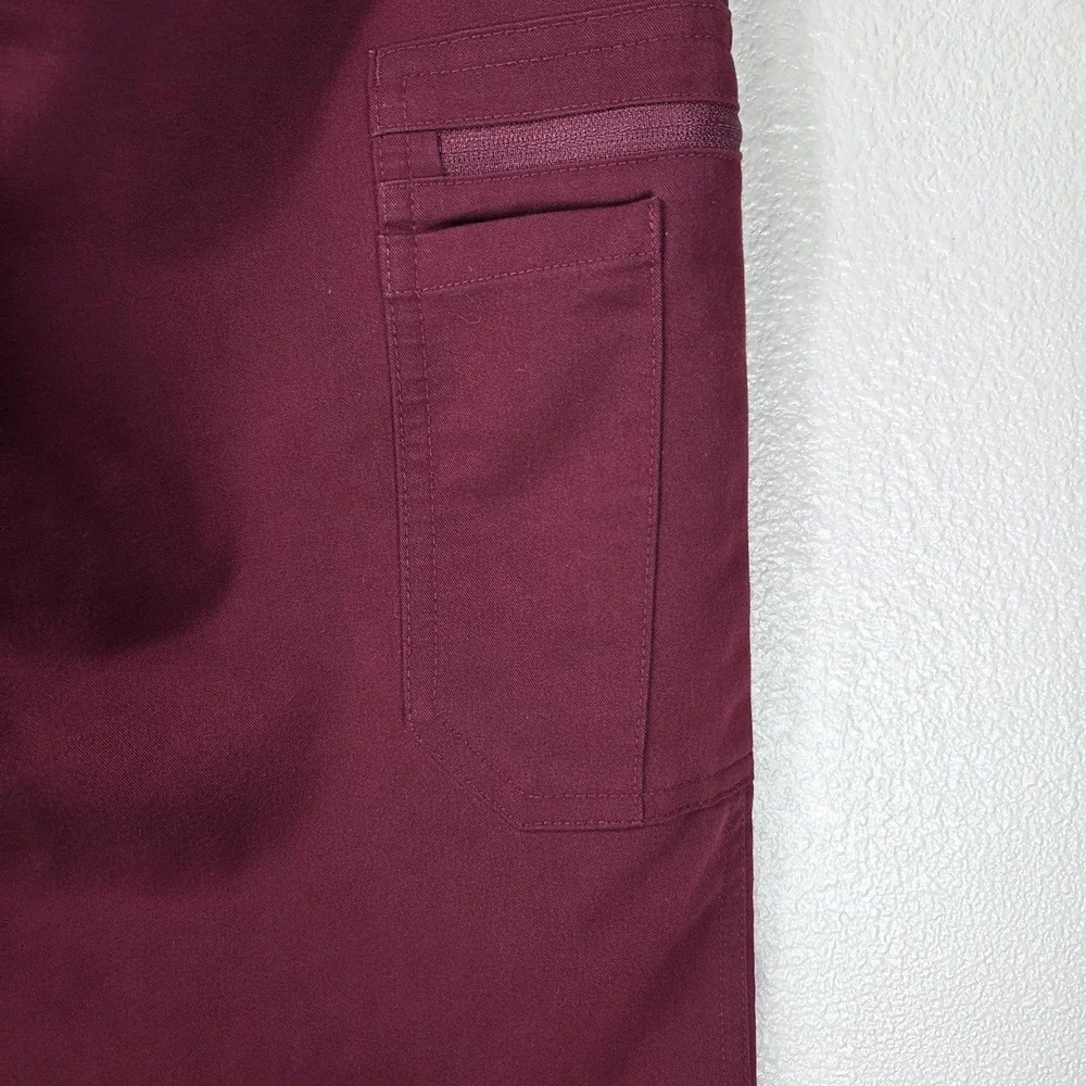 FIGS Technical Collection Burgundy Scrub Pants XS Cargo Medical Nursing Stretch